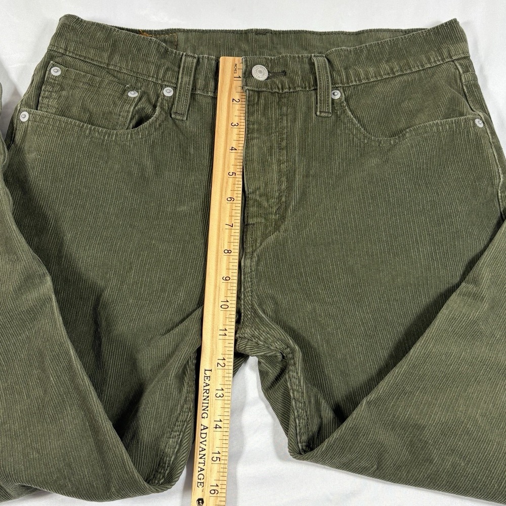 Levis 502 Mens FITS 32x30 Green Corduroy Pants Stretch 5 Pocket Grunge Emo Punk - Picture 10 of 13